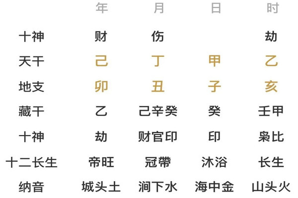 子月丁火透甲印八字案例 带天乙，天医，太极的八字特征(甲木日主生在丑月失令)