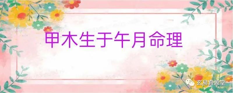 甲木日元 八字提要：​甲日午月