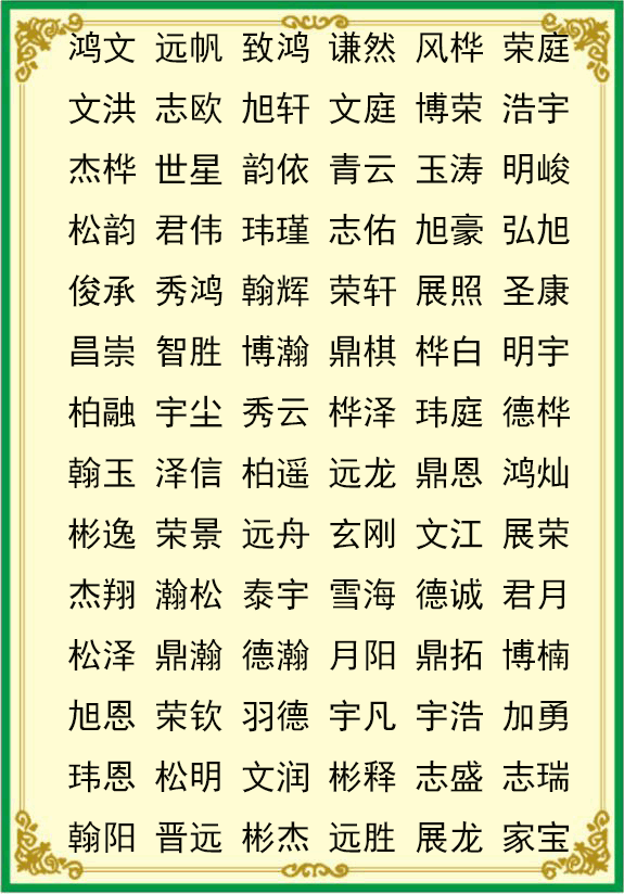 五行喜木的男孩名字_五行喜木男孩名字_五行喜金的男孩名字库