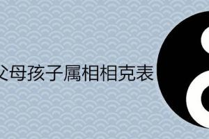 父母孩子属相相克表如何化解最吉利